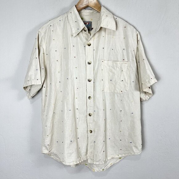 Jams World Other - JAMS WORLD Button Down Shirt Embroidered Colorful Polka Dot Men's Medium